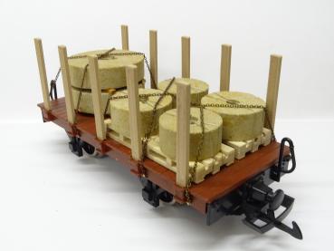 Holzrungen hell für 2-Achser LGB Toytrain Flachwagen