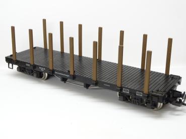 Holzrungen dunkelbraun für 4-Achser LGB Flachwagen