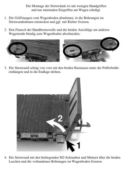 Umbausatz Stirnwände 44mm für 4-Achser LGB