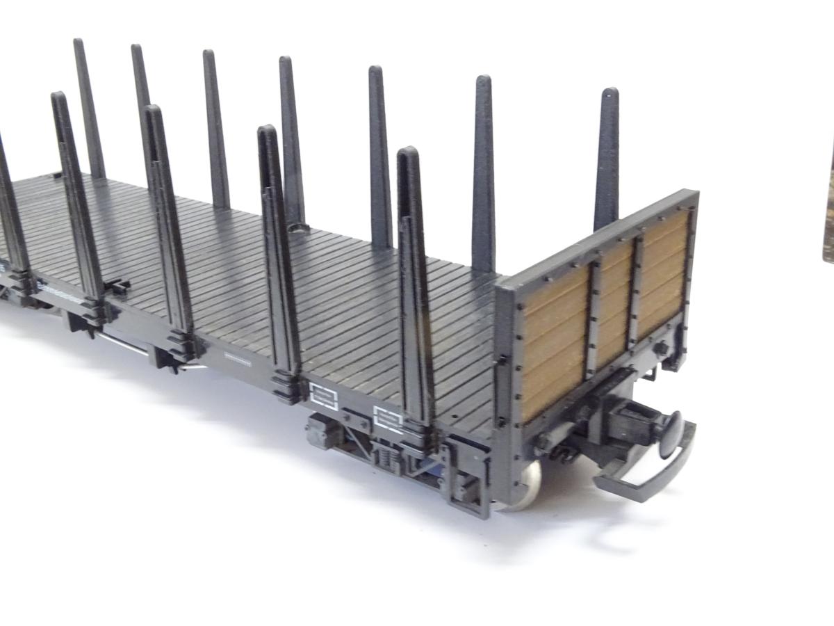 Blechrungen schwarz für 4-Achser LGB Flachwagen