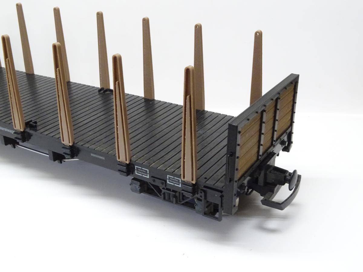 Blechrungen braun für 4-Achser LGB Flachwagen